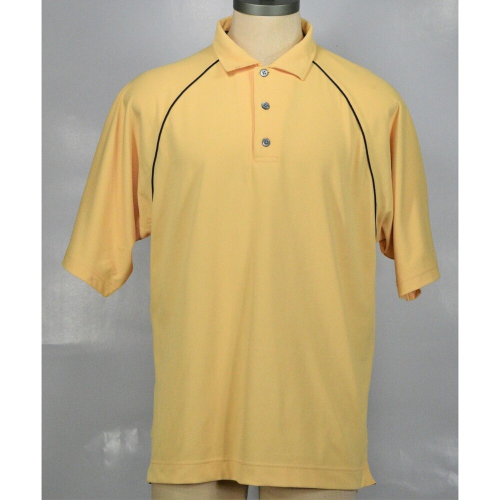 Footjoy Yellow Polo Men's Size L Short Sleeve Casual Collar Shirt